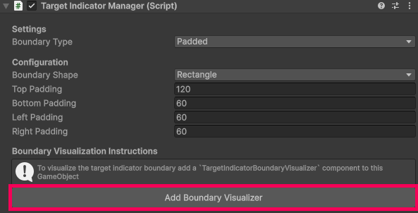 The TargetIndicatorManager component attached to a GameObject.