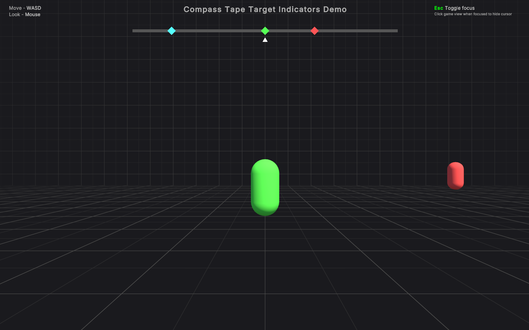 An image of the compass tape target indicators demo scene