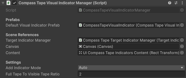 An image of the Compass Tape Visual Indicator Manager component