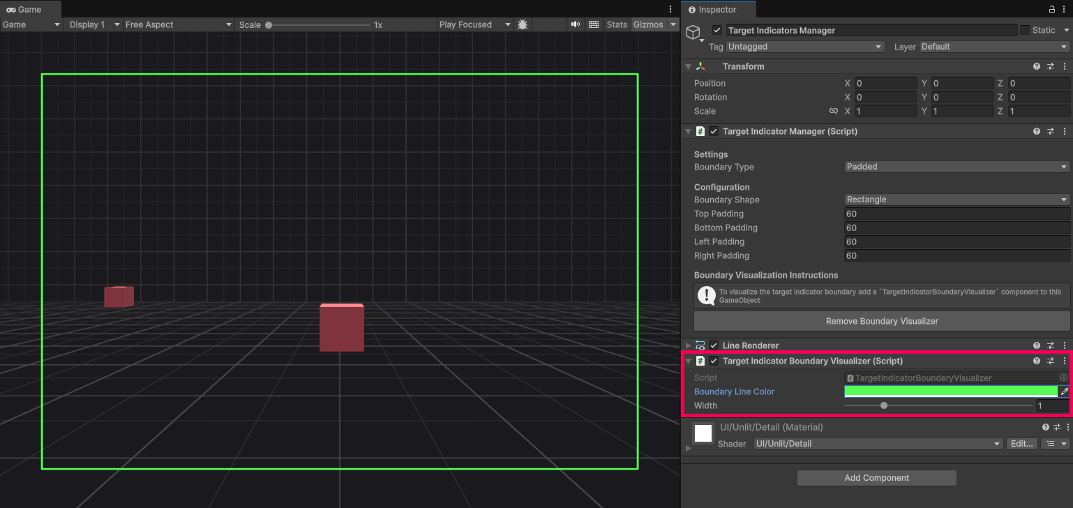 The TargetIndicatorManager component attached to a GameObject.