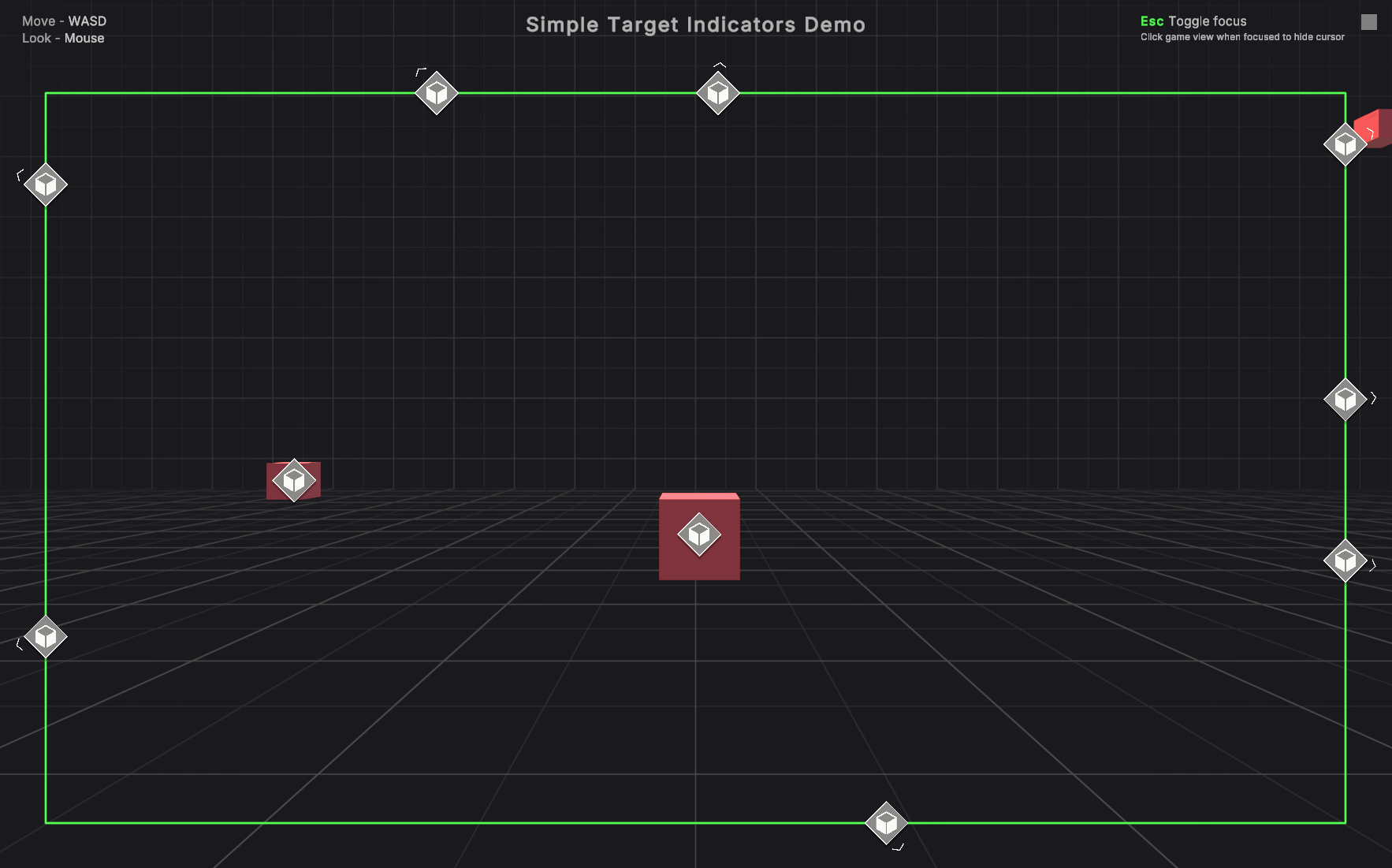 An image of the simple target indicators demo scene